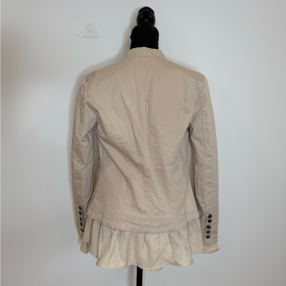 Free People Ruffled Military-Style Jacket | Cream / Neutral | XS - Picture 5 of 5